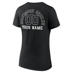 MLB Baltimore Orioles Women's Monochrome Personalized Name & Number V-Neck T-Shirt