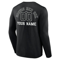 MLB Boston Red Sox Monochrome Personalized Name & Number Long Sleeve T-Shirt