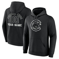 MLB Chicago Cubs Monochrome Personalized Name & Number Pullover Hoodie