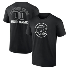 MLB Chicago Cubs Monochrome Personalized Name & Number T-Shirt