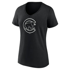 MLB Chicago Cubs Women's Monochrome Personalized Name & Number V-Neck T-Shirt