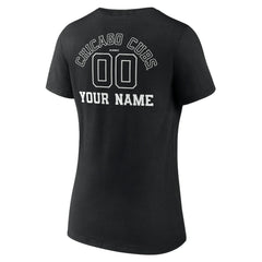 MLB Chicago Cubs Women's Monochrome Personalized Name & Number V-Neck T-Shirt