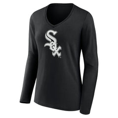 MLB Chicago White Sox Women's Monochrome Personalized Name & Number Long Sleeve V-Neck T-Shirt