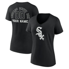 MLB Chicago White Sox Women's Monochrome Personalized Name & Number V-Neck T-Shirt