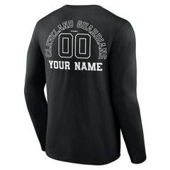 MLB Cleveland Guardians Monochrome Personalized Name & Number Long Sleeve T-Shirt