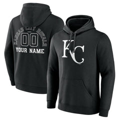 MLB Kansas City Royals Monochrome Personalized Name & Number Pullover Hoodie