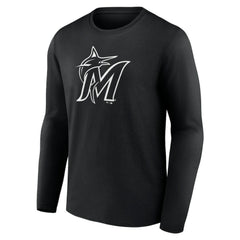 MLB Miami Marlins Monochrome Personalized Name & Number Long Sleeve T-Shirt