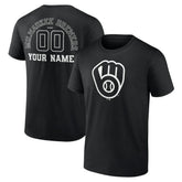 MLB Milwaukee Brewers Monochrome Personalized Name & Number T-Shirt