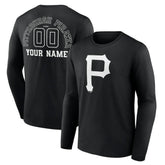 MLB Pittsburgh Pirates Monochrome Personalized Name & Number Long Sleeve T-Shirt