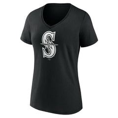 MLB Seattle Mariners Women's Monochrome Personalized Name & Number V-Neck T-Shirt