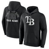 MLB Tampa Bay Rays Monochrome Personalized Name & Number Pullover Hoodie