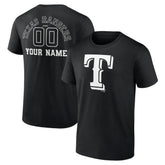 MLB Texas Rangers Monochrome Personalized Name & Number T-Shirt