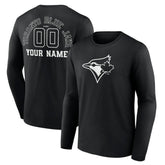 MLB Toronto Blue Jays Monochrome Personalized Name & Number Long Sleeve T-Shirt