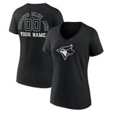 MLB Toronto Blue Jays Women's Monochrome Personalized Name & Number V-Neck T-Shirt