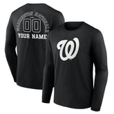 MLB Washington Nationals Monochrome Personalized Name & Number Long Sleeve T-Shirt