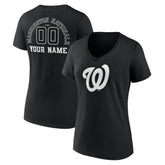 MLB Washington Nationals Women's Monochrome Personalized Name & Number V-Neck T-Shirt