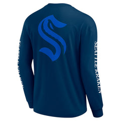 NHL Navy Seattle Kraken Fanatics Elements Strive Long Sleeve T-Shirt
