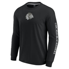 NHL Black Chicago Blackhawks Fanatics Elements Strive Long Sleeve T-Shirt