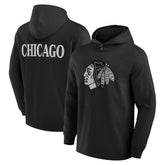 NHL Black Chicago Blackhawks Fanatics Elements Blaze Tri-Blend Long Sleeve Hoodie T-Shirt