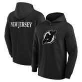NHL Black New Jersey Devils Fanatics Elements Blaze Tri-Blend Long Sleeve Hoodie T-Shirt