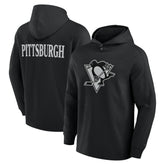 NHL Black Pittsburgh Penguins Fanatics Elements Blaze Tri-Blend Long Sleeve Hoodie T-Shirt