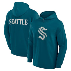 NHL Teal Seattle Kraken Fanatics Elements Blaze Tri-Blend Long Sleeve Hoodie T-Shirt