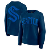 NHL Navy Seattle Kraken Fanatics Women's Elements Flow Pullover Sweatshirt