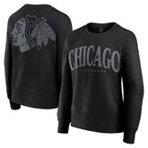 NHL Black Chicago Blackhawks Fanatics Women's Elements Flow Pullover Sweatshirt