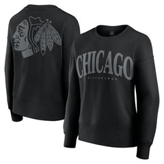 NHL Black Chicago Blackhawks Fanatics Women's Elements Flow Pullover Sweatshirt