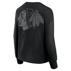 NHL Black Chicago Blackhawks Fanatics Women's Elements Flow Pullover Sweatshirt