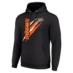 NHL Black Anaheim Ducks Starter Color Scratch Fleece Pullover Hoodie