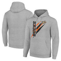 NHL Heather Gray Anaheim Ducks Starter Color Scratch Fleece Pullover Hoodie