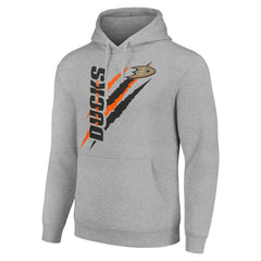 NHL Heather Gray Anaheim Ducks Starter Color Scratch Fleece Pullover Hoodie