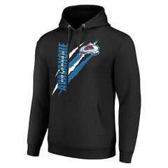 NHL Black Colorado Avalanche Starter Color Scratch Fleece Pullover Hoodie
