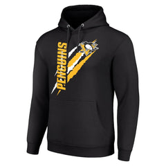 NHL Black Pittsburgh Penguins Starter Color Scratch Fleece Pullover Hoodie