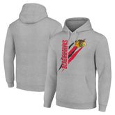 NHL Heather Gray Chicago Blackhawks Starter Color Scratch Fleece Pullover Hoodie