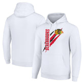 NHL White Chicago Blackhawks Starter Color Scratch Fleece Pullover Hoodie