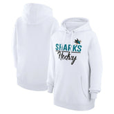 NHL White San Jose Sharks G-III 4Her by Carl Banks Women's Team Fleece Pullover Hoodie