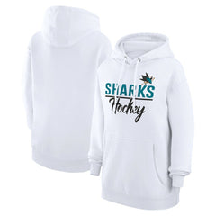 NHL White San Jose Sharks G-III 4Her by Carl Banks Women's Team Fleece Pullover Hoodie