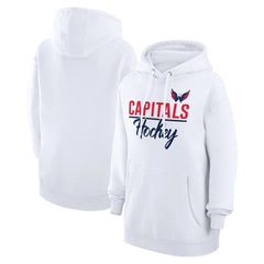 NHL White Washington Capitals G-III 4Her by Carl Banks Women's Team Fleece Pullover Hoodie