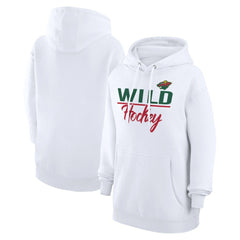 NHL White Minnesota Wild G-III 4Her by Carl Banks Women's Team Fleece Pullover Hoodie