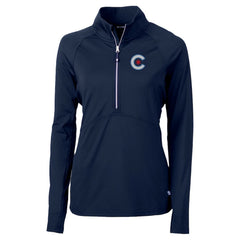 MLB Chicago Cubs Cutter & Buck Women's City Connect Adapt Eco Knit Recycled Half-Zip Pullover Top