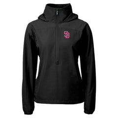 MLB San Diego Padres Cutter & Buck Women's City Connect Charter Eco Recycled Half-Zip Anorak Jacket