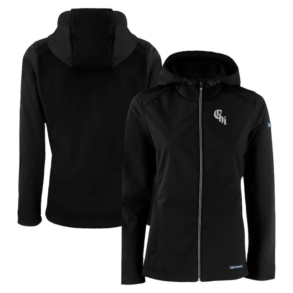 MLB Chicago White Sox Cutter & Buck Women's City Connect Evoke Eco Softshell Recycled Full-Zip Hoodie Jacket