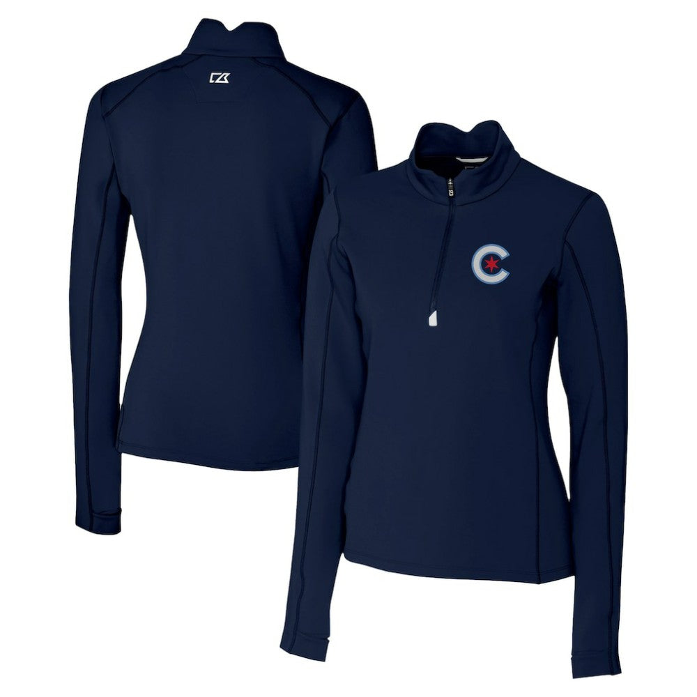 MLB Chicago Cubs Cutter & Buck Women's City Connect Traverse Stretch Quarter-Zip Pullover Top