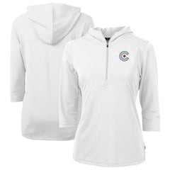 MLB Chicago Cubs Cutter & Buck Women's City Connect Virtue Eco Pique Recycled Half-Zip Pullover Hoodie