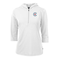 MLB Chicago Cubs Cutter & Buck Women's City Connect Virtue Eco Pique Recycled Half-Zip Pullover Hoodie