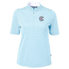MLB Chicago Cubs Cutter & Buck Women's City Connect Virtue Eco Pique Stripe Recycled Top