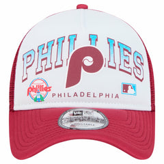 MLB Philadelphia Phillies New Era Retro Wordmark 9FORTY A-Frame Trucker Adjustable Hat