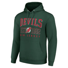 NHL Green New Jersey Devils Starter Retro Graphic Pullover Hoodie